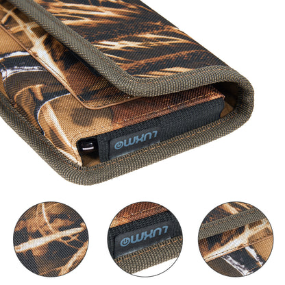 For Samsung Galaxy A22 5G, Boost Celero 5G Universal Horizontal Cell Phone Case Camo Print Holster Carrying Pouch with Belt Clip & 2 Card Slots fit Large Devices 6.3" [Camouflage]