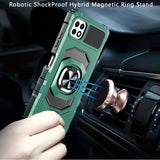 For AT&T Maestro 3 Hybrid Dual Layer with 360° Rotate Magnetic Ring Stand Holder Kickstand TPU Rugged PC Shockproof  Phone Case Cover