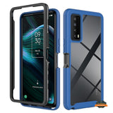 For OnePlus 10T 5G Full Body Frame Armor Slim Hybrid Double Layer Hard PC + TPU Transparent Back Rugged Shockproof  Phone Case Cover