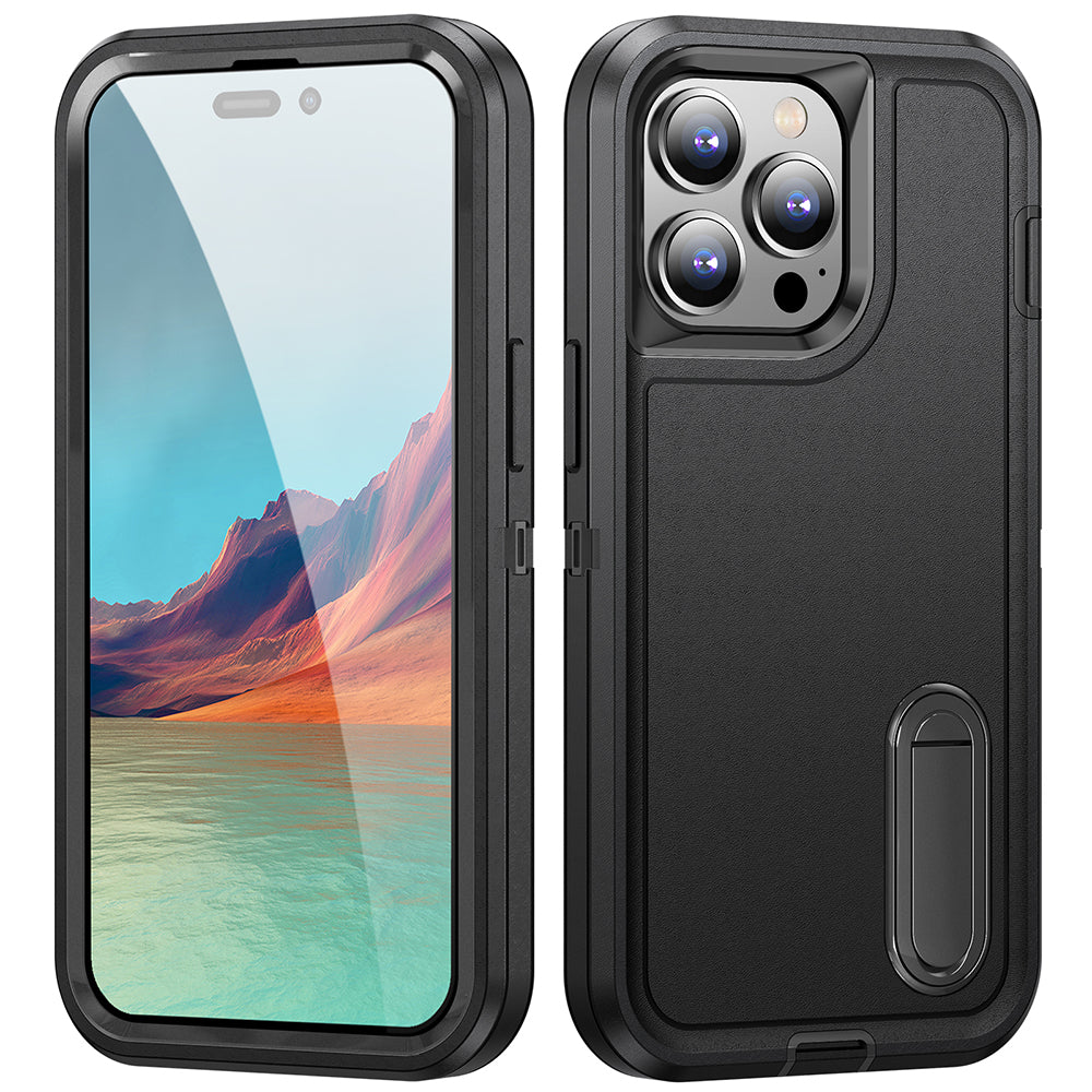 For Apple iPhone 14 /Plus Pro Max Hybrid Protective Hybrid Armor 3 in 1 Shockproof with Kickstand Heavy Duty Rugged  Phone Case Cover