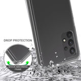 For Samsung Galaxy A32 4G Hybrid Slim Crystal Clear Transparent Shock-Absorption Bumper with Soft TPU + Hard PC Back Frame Clear Phone Case Cover