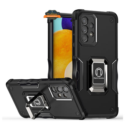 For Samsung Galaxy A03S Hybrid Hard PC Soft TPU Bumper with Magnetic Ring Stand Holder Military-Grade Drop Protection  Phone Case Cover