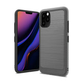 For Apple iPhone 13 Pro (6.1") Slim Thin Hybrid TPU 2-Piece Bumper Shockproof with Brushed Metal Texture Carbon Fiber Hard PC Back  Phone Case Cover