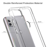 For T-Mobile Revvl 6 5G Hybrid Slim Crystal Clear Transparent Shock-Absorption Bumper with TPU + Hard PC Back Frame Clear Phone Case Cover