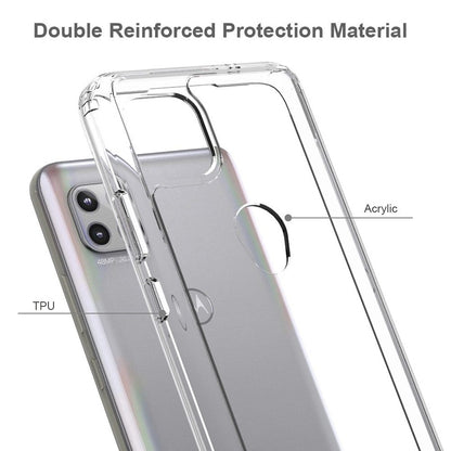 For Apple iPhone 14 Pro Max (6.7") Hybrid Slim Clear Transparent Shock-Absorption Bumper with TPU + Hard PC Back Frame Clear Phone Case Cover