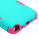 For LG Stylo 4 / Stylo 4 Plus Hybrid Three Layer Hard PC Shockproof Heavy Duty TPU Rubber Anti-Drop Teal Green Pink Phone Case Cover