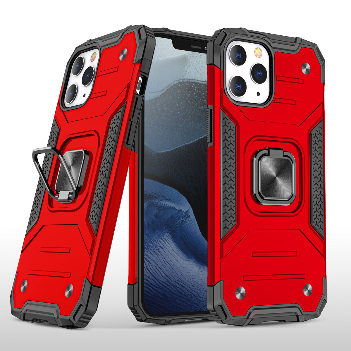 For Apple iPhone SE 3 (2022) SE/8/7 Armor Hybrid with Ring Holder Kickstand Shockproof 2in1 TPU + PC Rugged Dual Layer  Phone Case Cover