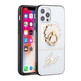 For Apple iPhone 13 (6.1") Diamond Bling Sparkly Glitter Ornaments Engraving Hybrid Armor with Ring Stand Holder Fashion  Phone Case Cover