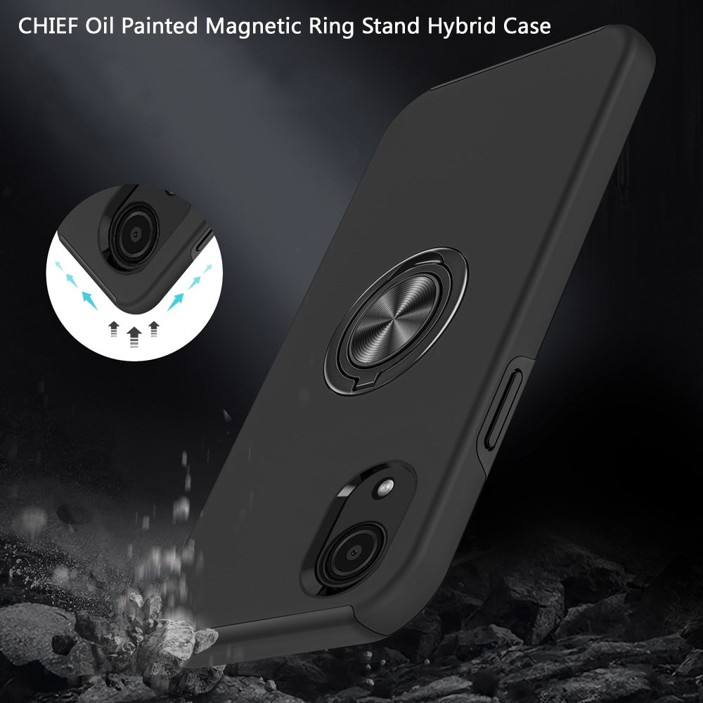 For Samsung A03 Core Hybrid 360 Degree Rotatable Metal Invisible Ring Stand Holder Fit Magnetic Car Mount Shockproof Slim  Phone Case Cover