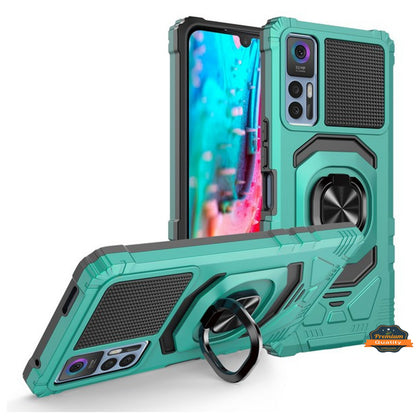 For TCL Stylus 5G Hybrid Magnetic Car Mount Ring Kickstand Stand Holder Full-Body Frame Armor Protective [Military Grade]  Phone Case Cover
