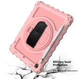 Case for Apple iPad Air 4 / iPad Air 5 / iPad Pro (11 inch) Hybrid 3in1 Armor Rugged with Built-in Kickstand 360° Rotatable Stand & Shoulder Hand Strap Corner Shockproof Rose Gold Tablet Cover