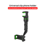 For Universal Phone Holder Mount 360° Rotatable Adjustable Smartphone Cradle Multi-Use for Rear View Mirror /Vehicle Back Seat /Desk /Kitchen Black Phone Case Cover