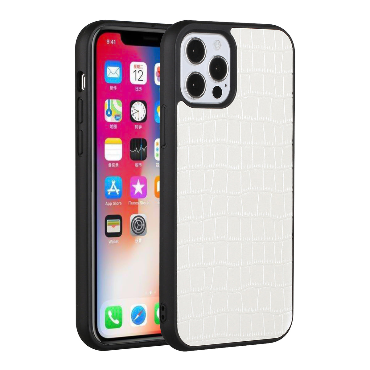 For Apple iPhone 14 Pro Max (6.7") Ultra Slim PU Leather Crocodile Flip Snap On Hybrid Shockproof TPU Hard Shell Durable  Phone Case Cover