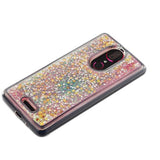 For T-Mobile Revvl Plus Quicksand Liquid Glitter Bling Hybrid Flowing Sparkle Fashion Protector Skin Pink Phone Case Cover