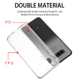 For LG K51 / Reflect Slim Fit Hybrid Transparent Rubber Gummy Hard PC Soft Silicone Protective Semi White Phone Case Cover