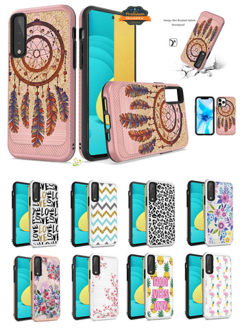 For Apple iPhone 13 (6.1") Cute Design Printed Pattern Fashion Brushed Texture Shockproof Dual Layer Hybrid Slim Protective Had PC + TPU Rubber  Phone Case Cover