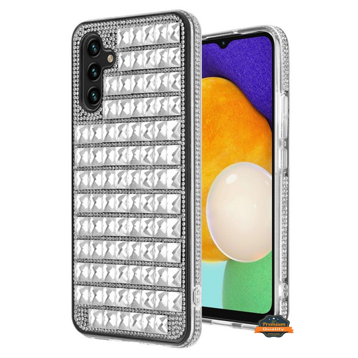 For Samsung Galaxy S22 Ultra Diamonds Sparkle 3D Crystal Glitter Bling Shiny Rhinestone Hybrid Bumper Protective  Phone Case Cover