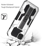 For Samsung Galaxy A22 5G Hybrid Tough Rugged [Shockproof] Dual Layer Protective with Kickstand Military Grade Hard PC + TPU Silver Phone Case Cover