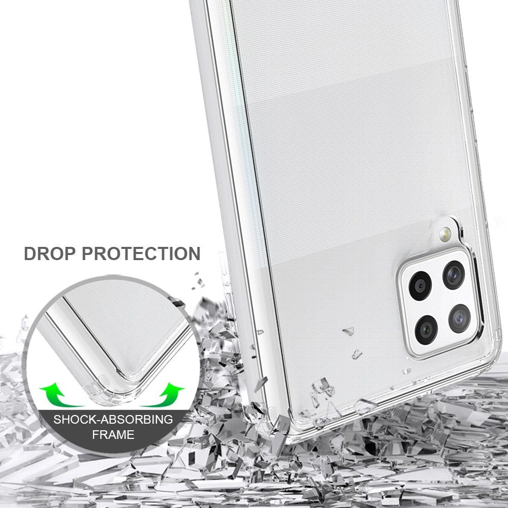 For Apple iPhone 14 Pro (6.1") Hybrid Crystal Clear Transparent Shock-Absorption Bumper with TPU + Hard PC Back Frame Clear Phone Case Cover