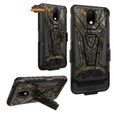 For T-Mobile Revvl 6 Pro 5G Swivel Belt Clip Holster with Built-in Kickstand, Heavy Duty Hybrid 3in1 Shockproof Defender Camo Camouflage Phone Case Cover