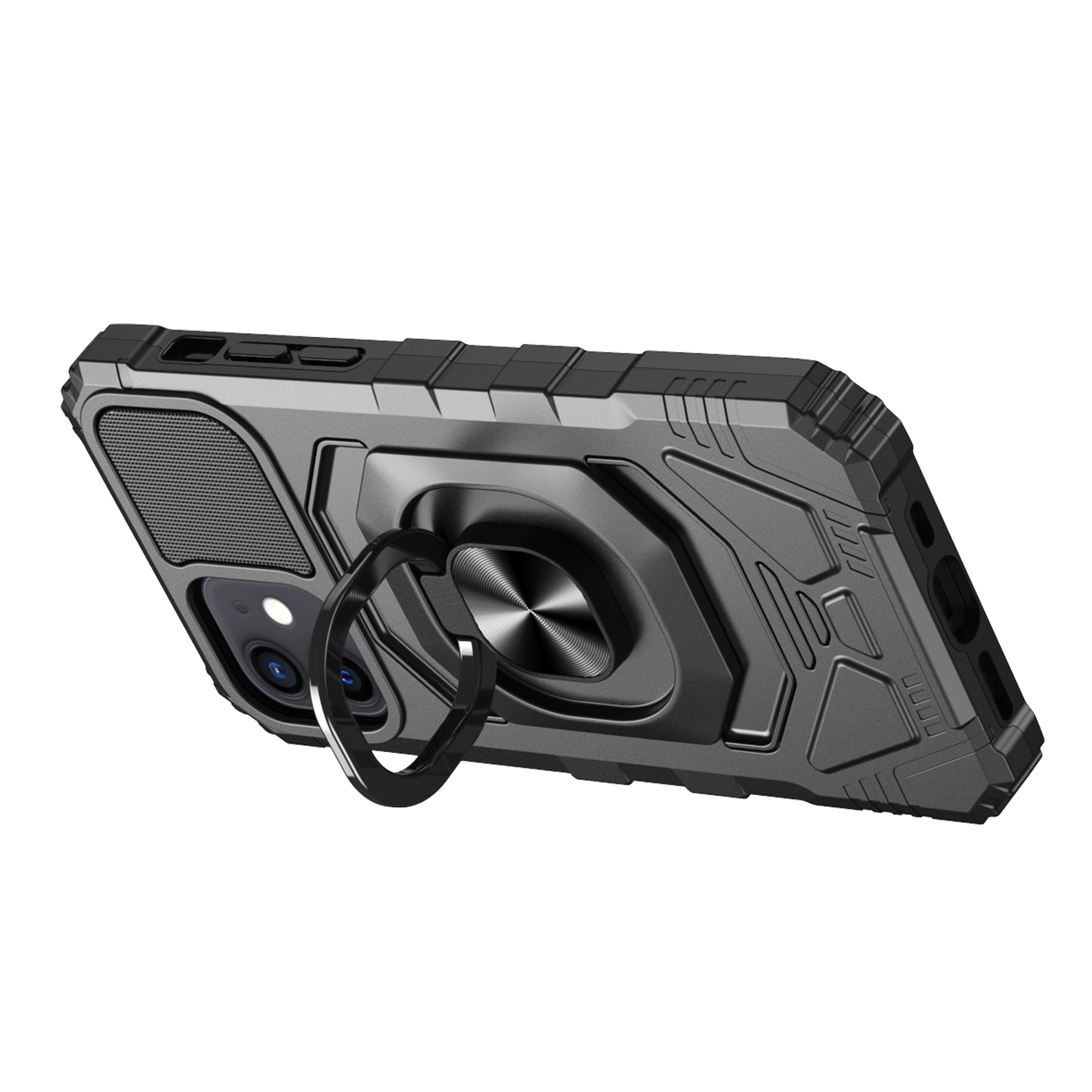 For iPhone 14 Pro (6.1") Hybrid Dual Layer with Rotate Magnetic Ring Stand Holder Kickstand, Rugged Shockproof  Phone Case Cover