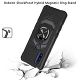 For Motorola Moto G Power 2022 Hybrid Dual Layer with Rotate Magnetic Ring Stand Holder Kickstand, Rugged Shockproof Anti-Scratch Protective Black Phone Case Cover