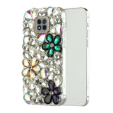 For Apple iPhone SE 3 (2022) SE/8/7 Bling Clear Crystal 3D Full Diamonds Luxury Sparkle Rhinestone Hybrid Green/ Gold/ Purple Phone Case Cover