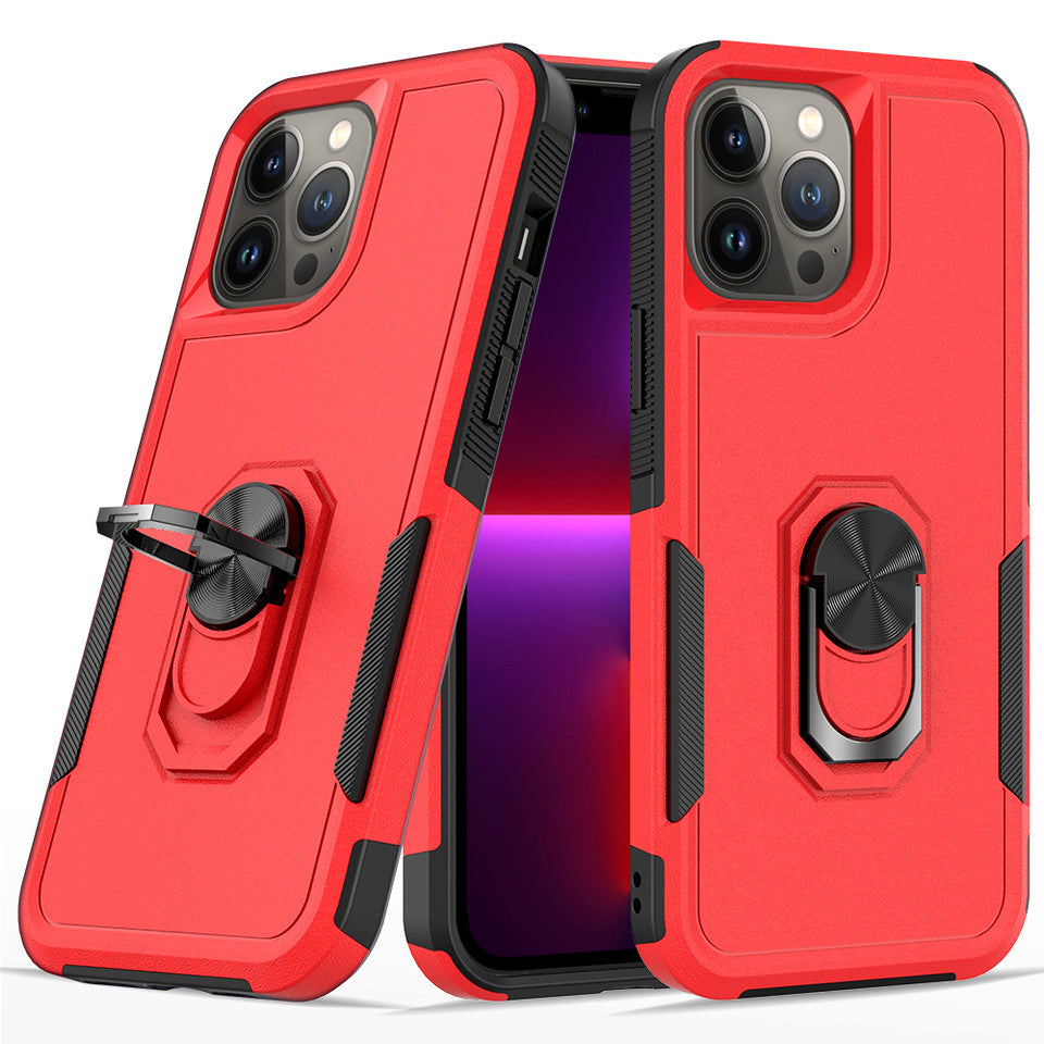 For Apple iPhone 14 /Plus Pro Max Ring Holder Stand, Support Magnetic Car Mount, Hard PC Back TPU Hybrid Shockproof  Phone Case Cover