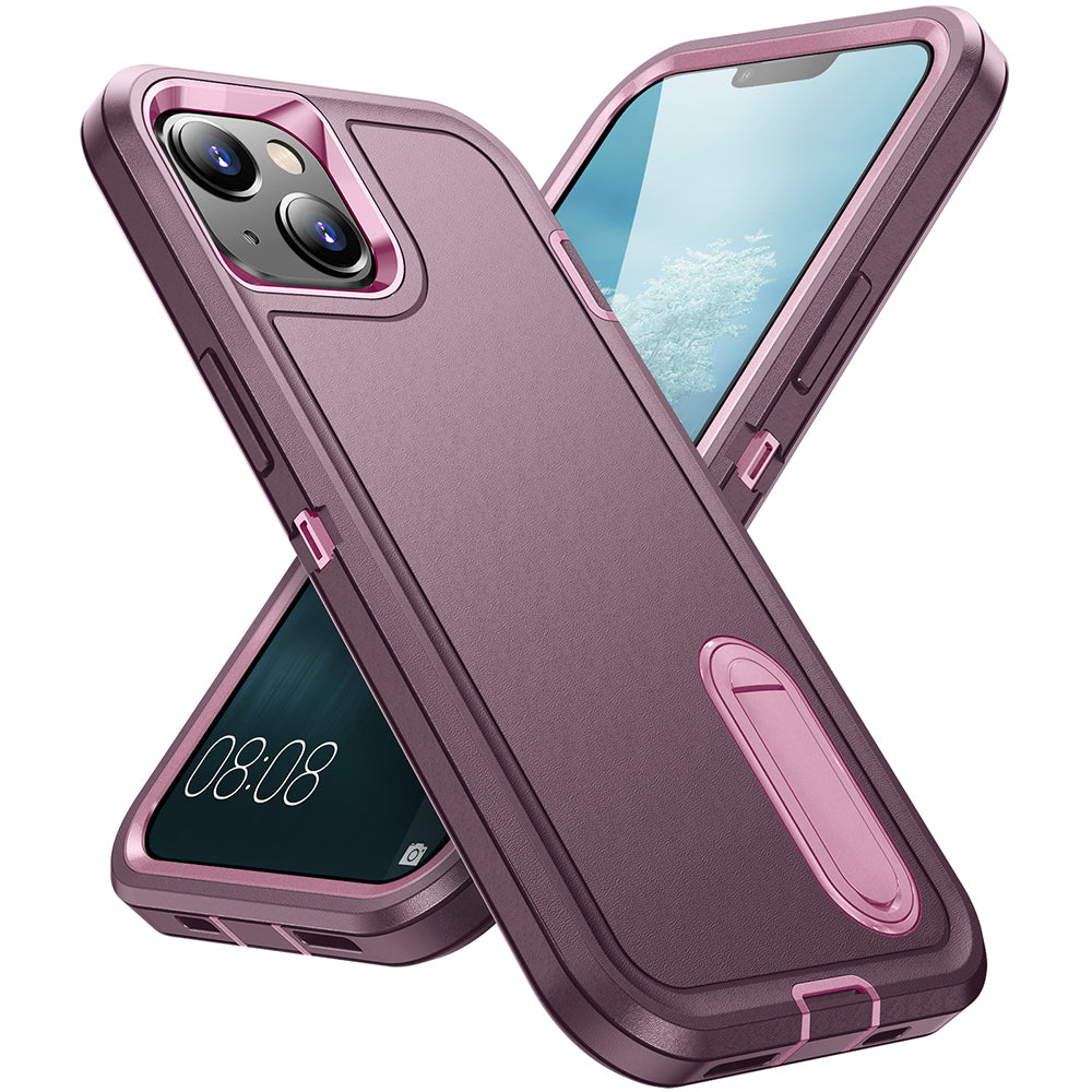 For Apple iPhone 14 /Plus Pro Max Hybrid Protective Hybrid Armor 3 in 1 Shockproof with Kickstand Heavy Duty Rugged  Phone Case Cover