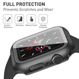 For Apple Watch Series 7 41mm Ultra Slim PC with Built in Clear Screen Protector Snap-on Full Coverage Shell Rubber TPU + Hard PC Frame for iWatch 41MM Series 7 Black Screen Protector