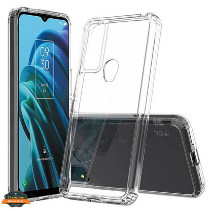 For TCL 30 XE 5G Crystal HD Clear Back Panel + TPU Bumper Frame Hybrid Thin Ultra Slim Hard Shockproof Defender  Phone Case Cover