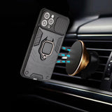 For Apple iPhone XR Kickstand Hybrid with Camera Protector, Built-in 360° Rotate Ring Stand Magnetic PC & TPU Bumper  Phone Case Cover