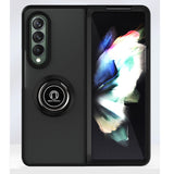 For Samsung Galaxy Z Fold 4 Hybrid Protective PC & TPU Shockproof with 360° Rotation Ring Kickstand Magnetic Metal Stand  Phone Case Cover