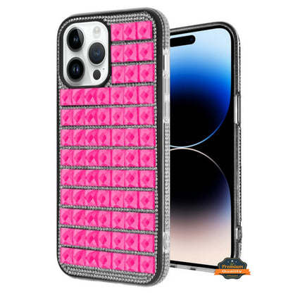 For Apple iPhone 14 /Plus Pro Max Diamonds Sparkle 3D Crystal Glitter Bling Shiny Rhinestone Hybrid Protective  Phone Case Cover