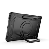 Case for Apple iPad Air 4 / iPad Air 5 / iPad Pro (11 inch) Tough Hybrid Armor 3in1 with 360 Degree Rotating Kickstand & Shoulder Strap Shockproof Black Tablet Cover