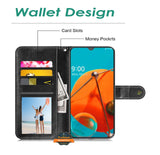 For Samsung Galaxy A12 5G Luxury Leather Wallet Case with Credit Card Holder Storage Lanyard Kickstand & Magnetic Flip  Phone Case Cover