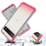 For Google Pixel 6A Dual Layer Hybrid Clear Gradient Two Tone Transparent Shockproof Rubber Hard Protective Frame  Phone Case Cover