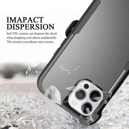 For Apple iPhone 13 Pro Max Hybrid Rugged Shockproof Military Tough Heavy Duty with 360 Swivel Belt Clip Stand & Holster Black Phone Case Cover