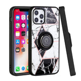 For Apple iPhone 13 /Pro Max Mini Unique Marble Design with Magnetic Ring Kickstand Holder Hybrid TPU Hard PC Shockproof Armor Bumper  Phone Case Cover