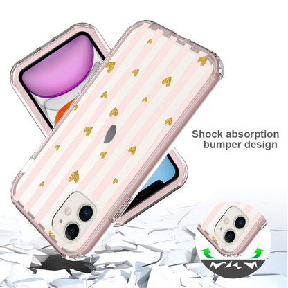 For Apple iPhone 14 (6.1") Beautiful Design 3 in 1 Hybrid Triple Layer Armor Hard PC Plastic Rubber TPU Frame  Phone Case Cover