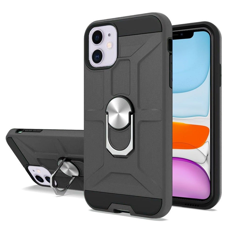 For OnePlus Nord N200 5G Hybrid with Ring Stand [360° Rotatable Ring Holder Magnetic Kickstand] Armor Shockproof TPU  Phone Case Cover