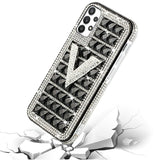 For Apple iPhone 12 /12 Pro (6.1") Fashion Luxury 3D Bling Diamonds Rhinestone Jeweled Ornament Shiny Crystal Hybrid Hard  Phone Case Cover