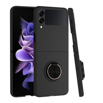 For Samsung Galaxy Z Fold 4 5G Hybrid 360 Rotatable Metal Invisible Ring Stand Holder Fit Magnetic Car Mount Shockproof  Phone Case Cover