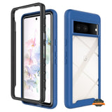 For Google Pixel 7 Full Body Armor Slim Hybrid Double Layer Hard PC + TPU Transparent Back Rugged Frame Shockproof  Phone Case Cover