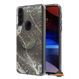 For Motorola Moto G Pure Elegant Pattern Design Bling Glitter Hybrid Cases with Ring Stand Pop Up Finger Holder Kickstand  Phone Case Cover