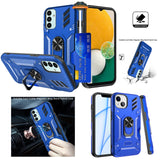 For Motorola Moto G 5G 2022 Wallet Case Hybrid Ring Stand with Invisible Credit Card Holder Heavy Duty Shockproof Rugged  Phone Case Cover