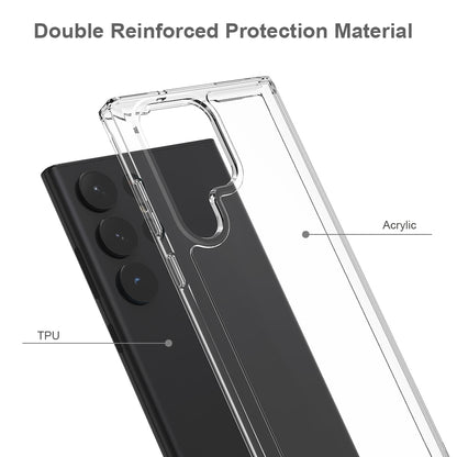 For Samsung Galaxy S23 /Plus /Ultra Hybrid Transparent Clear Acrylic Back Hard PC & TPU Protective Bumper Extra Shock-Absorb  Phone Case Cover