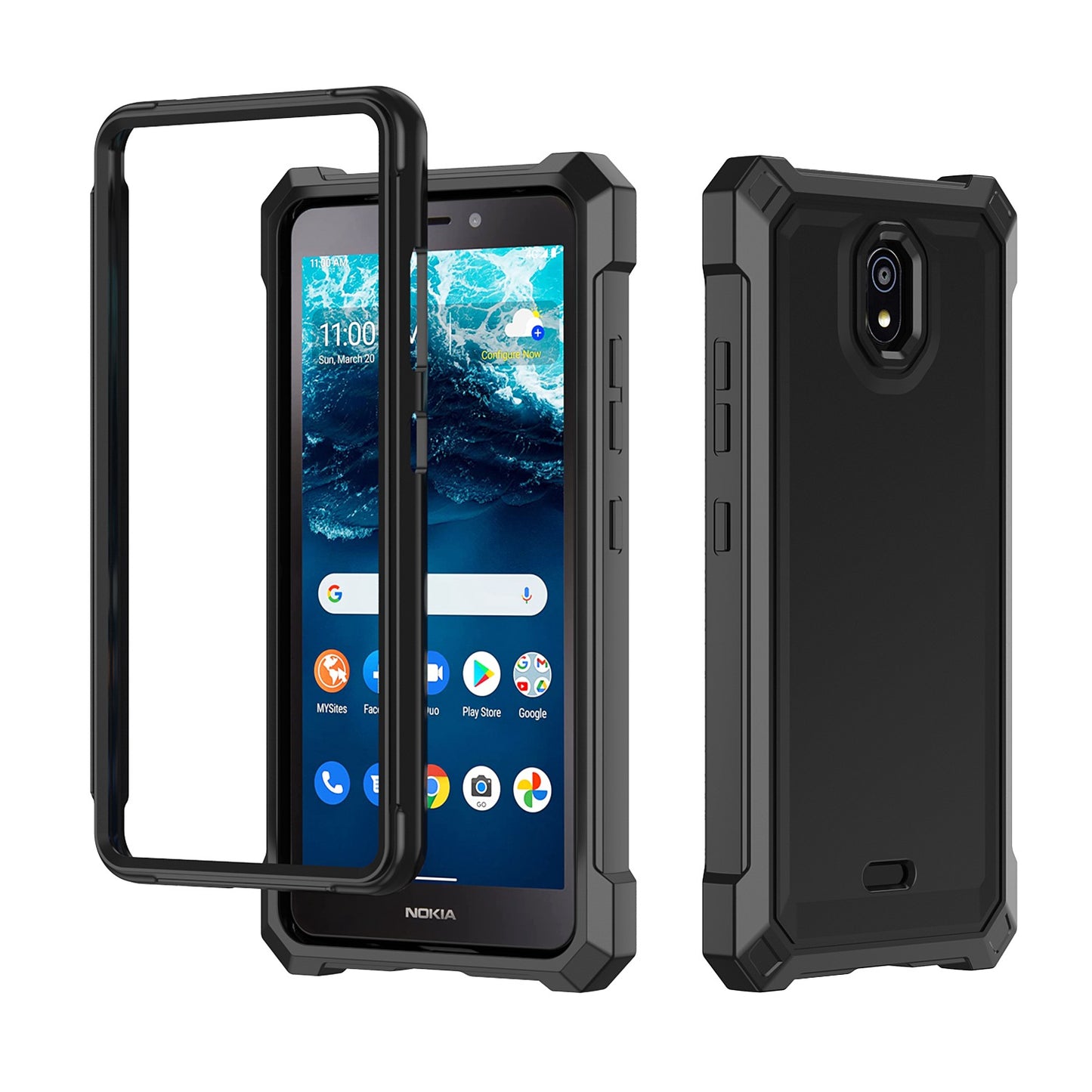 For Nokia C200 Matte Finish Hybrid Thick Shell Guard Shockproof Dual Layer Hard PC + TPU Bumper Frame Armor  Phone Case Cover