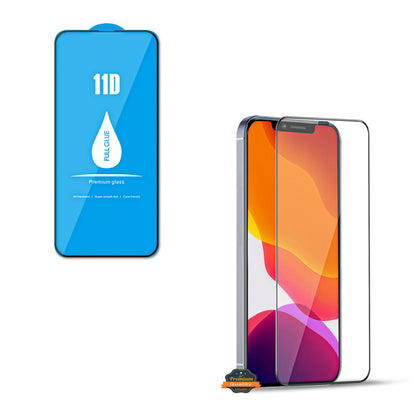 For Apple iPhone 14 Pro (6.1") Tempered Glass Screen Protector 11D Full Glue High Grade Alumina Tempered Glass Curved Screen Clear Screen Protector