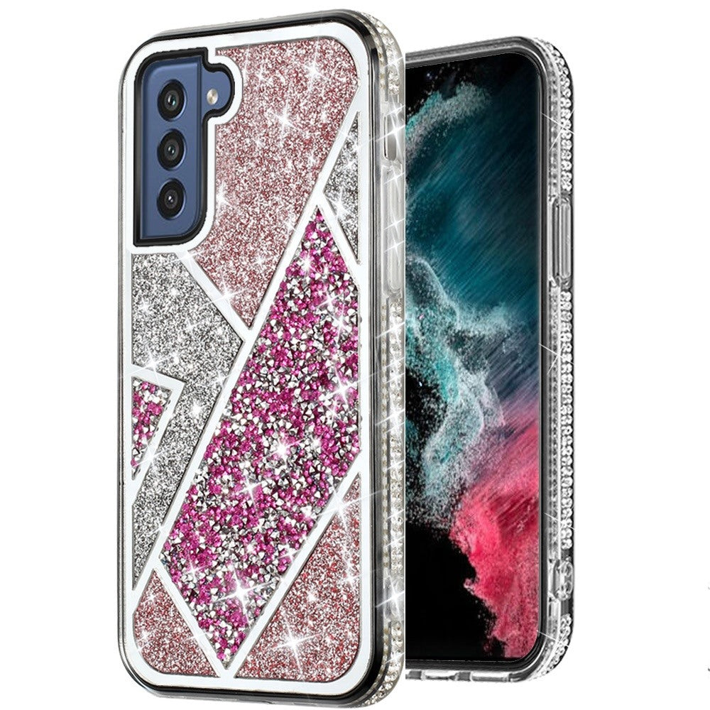 For Samsung Galaxy S22+ Plus Glitter Bling Diamond Rhinestone Sparkly Bumper Fashion Shiny Fancy Cases Hybrid Rugged  Phone Case Cover